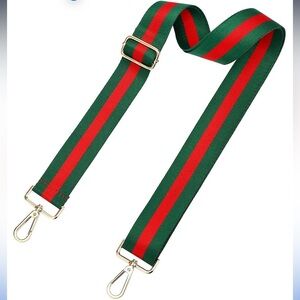 Green Red Stripe Crossbody Strap w/ Gold Hardware – NIP